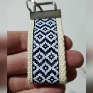 Navy Sparkle Southwestern handmade Mini Key Fob, women's Keychain key holder